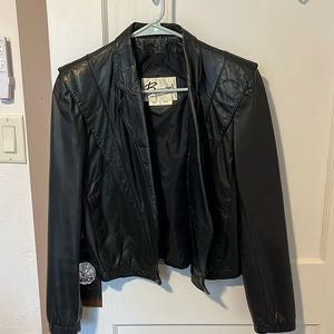 Berman’s Black Leather Jacket 6 small